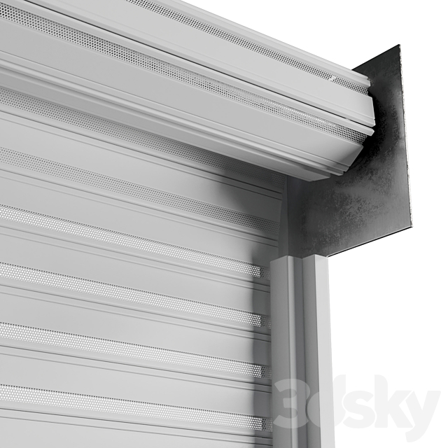 External electric Roller garage shutter – outdoor metal blinds 02 3ds Max - thumbnail 2