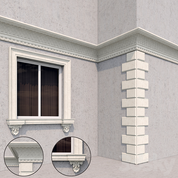 facade classic style_2 3DS Max - thumbnail 1