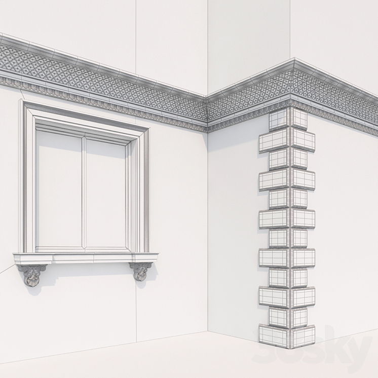 facade classic style_2 3DS Max - thumbnail 2