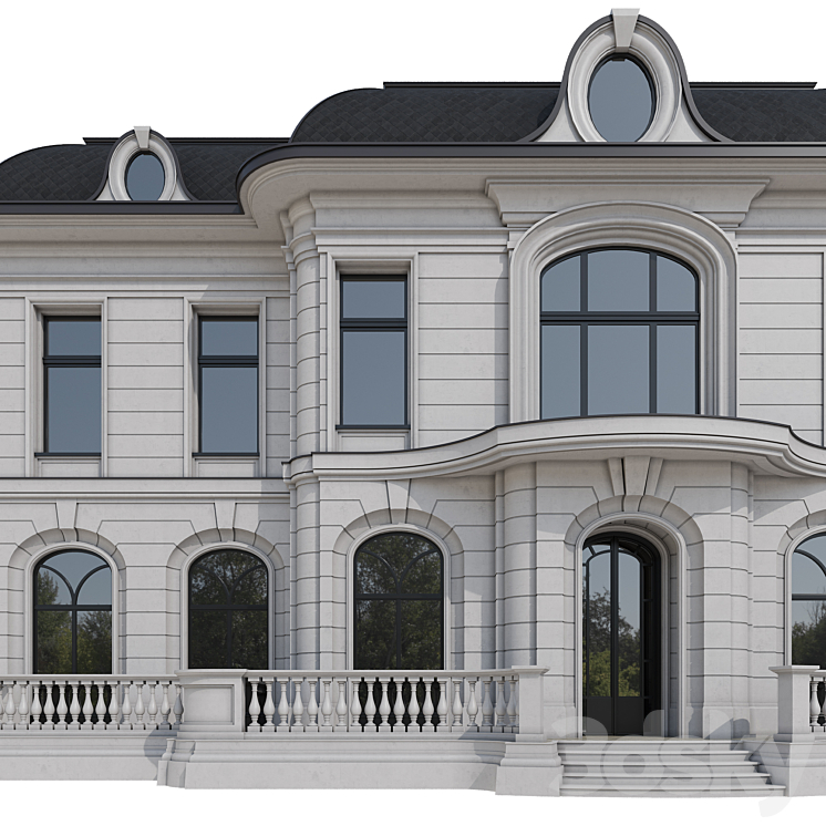 Facade of the Ralph Lauren house 3DS Max - thumbnail 2