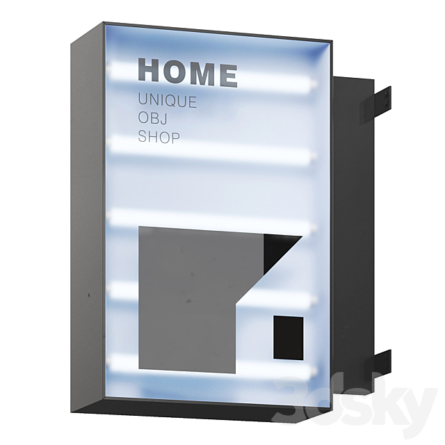 Five modern signage 3ds Max - thumbnail 3