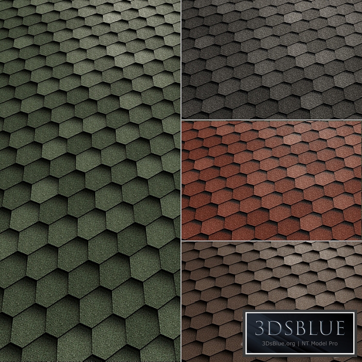 Flexible roof tiles TECHNONICOL SHINGLAS Sonata 3DS Max - thumbnail 3