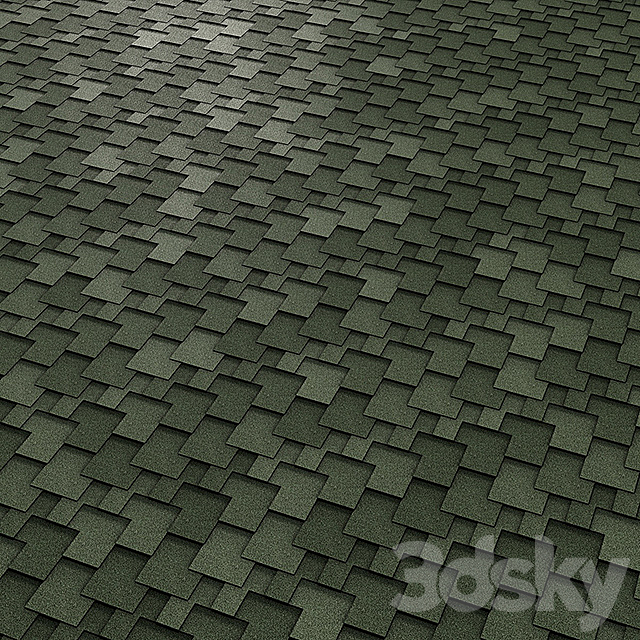 Flexible tile TECHNONICOL SHINGLAS Accord 3ds Max - thumbnail 3