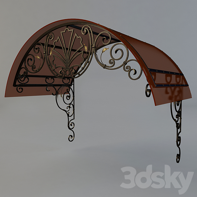 Forged semicircular visor 3ds Max - thumbnail 1