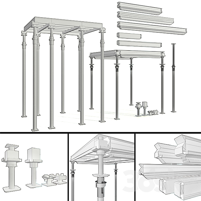 Formwork for construction 3DS Max Model - thumbnail 2