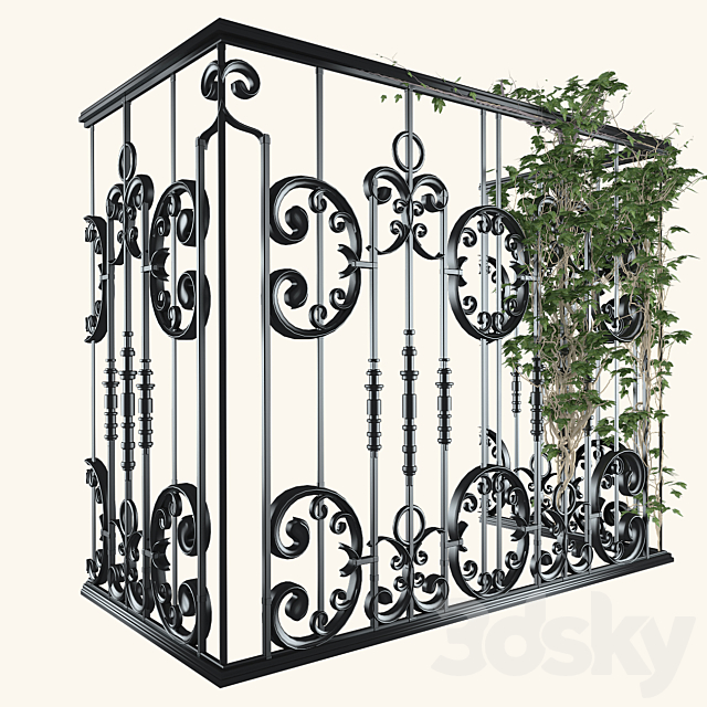 French ironwork 3DS Max Model - thumbnail 2