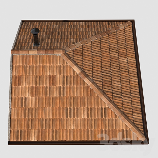 French tile roof 3ds Max - thumbnail 2