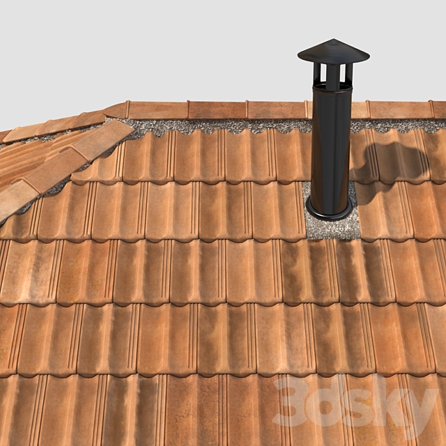 French tile roof 3ds Max - thumbnail 3