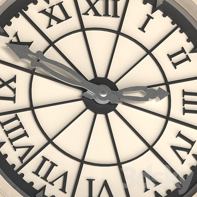 Front street clock 3DS Max Model - thumbnail 2