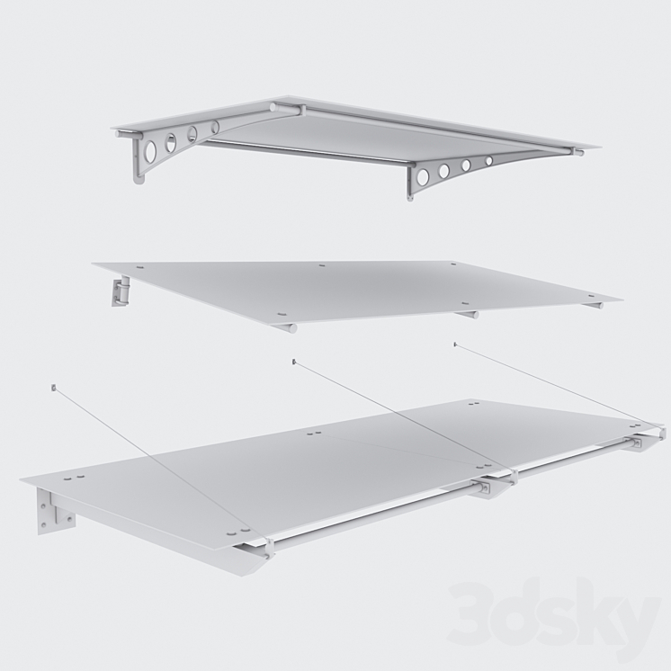 Glass canopy 3DS Max - thumbnail 2