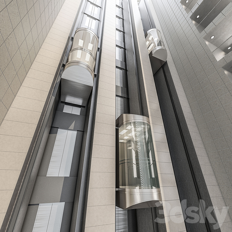 Glass elevator 3DS Max - thumbnail 1