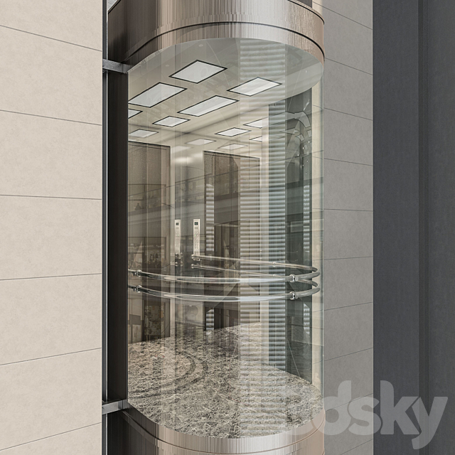 Glass elevator 3DSMax File - thumbnail 2