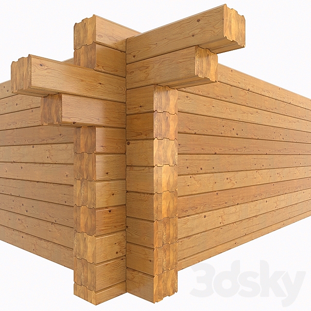 Glued laminated timber 3ds Max - thumbnail 1