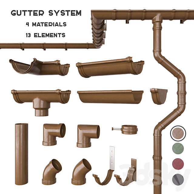 Gutter system 3DSMax File - thumbnail 1