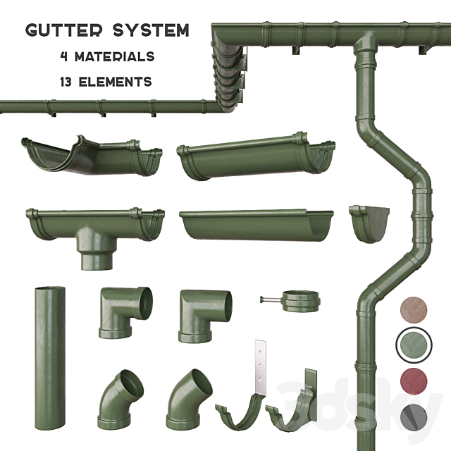 Gutter system 3DSMax File - thumbnail 2