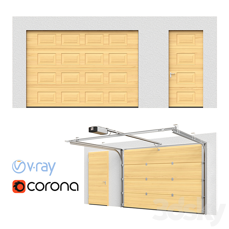 Hormann Sectional doors open \/ closed 3DS Max - thumbnail 1