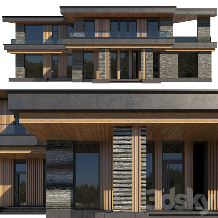 House facade 3DS Max - thumbnail 1