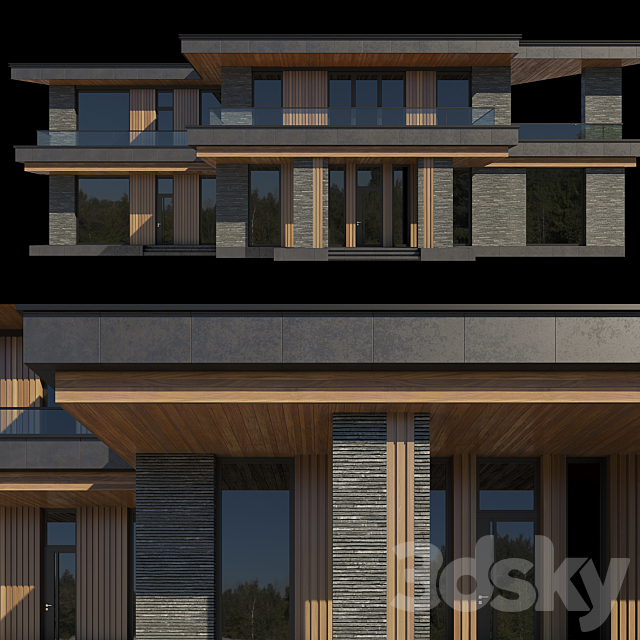 House facade 3DS Max Model - thumbnail 4