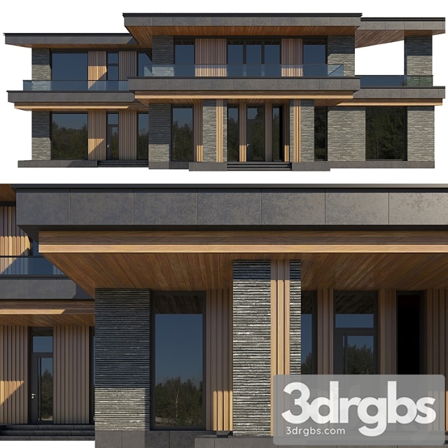 House facade 5 3dsmax Download - thumbnail 1