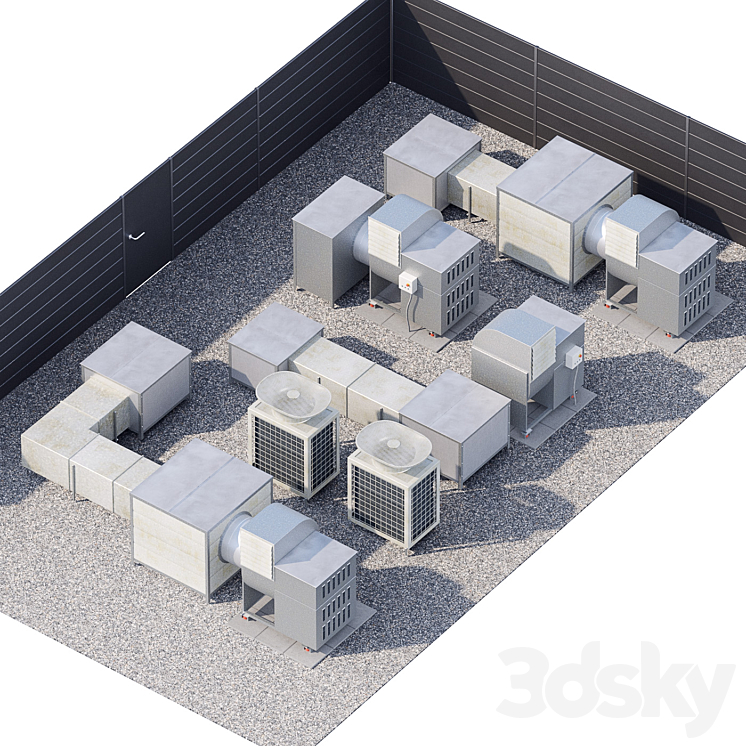 HVAC Roof Techologies \/ Rooftop Technologies 3DS Max - thumbnail 1