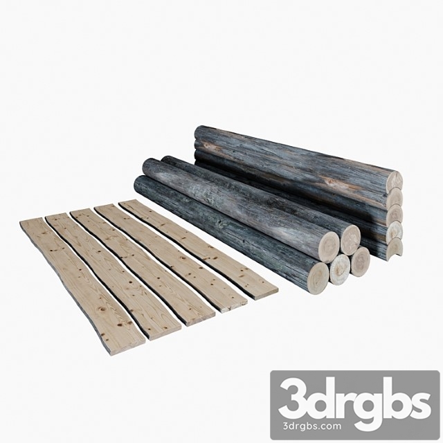 Logs Boards 3dsmax Download - thumbnail 1