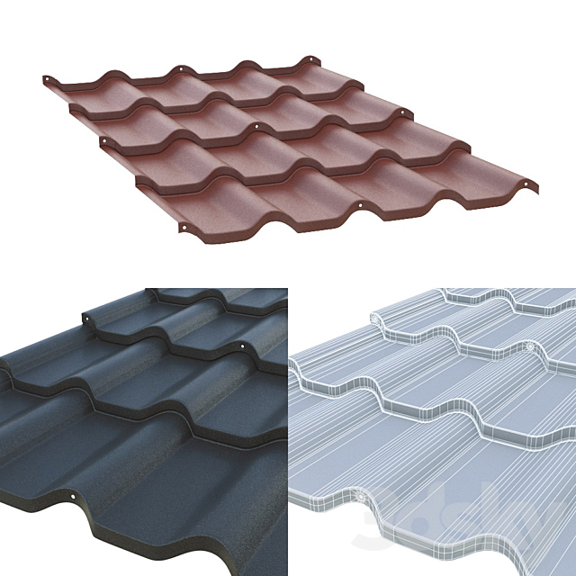 metal tile BUDMAT Ferrara 3DSMax File - thumbnail 2