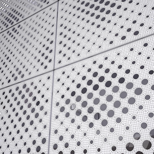 perforated metal panel N13 3DS Max Model - thumbnail 3