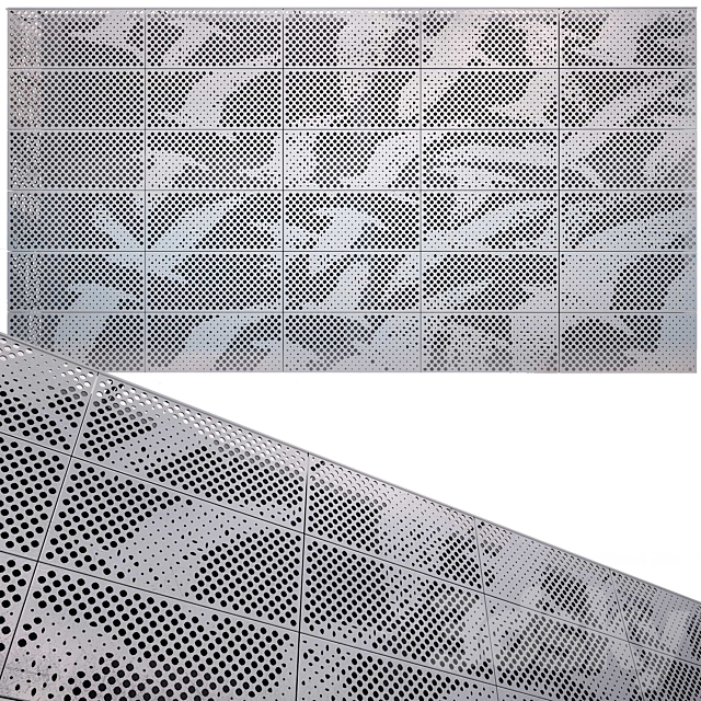 perforated metal panel N14 3ds Max - thumbnail 1