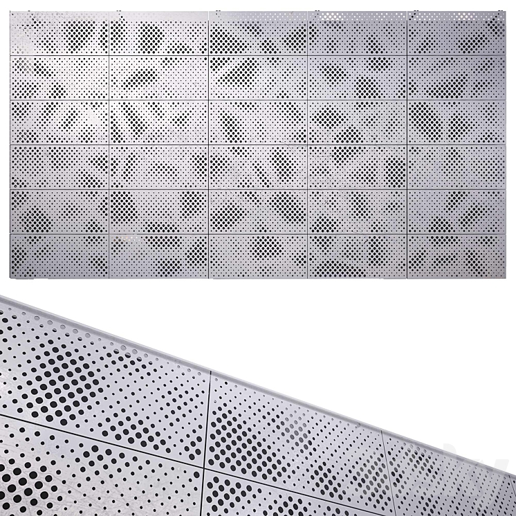 perforated metal panel N2 3DS Max - thumbnail 1