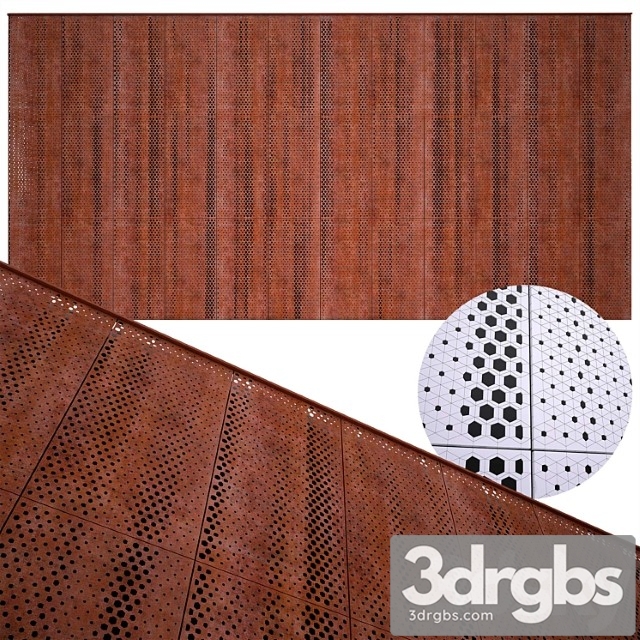 Perforated metal panel n20 3dsmax Download - thumbnail 1