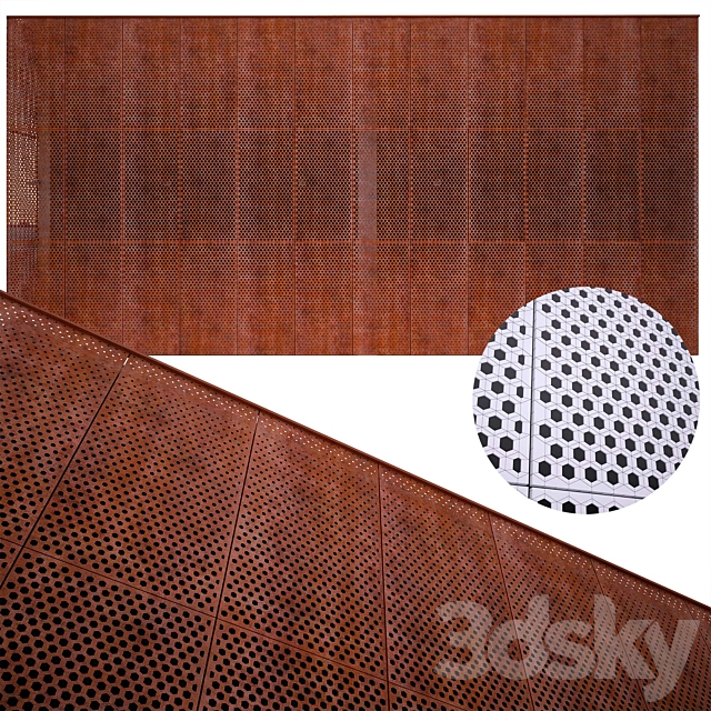 perforated metal panel N21 3DSMax File - thumbnail 1