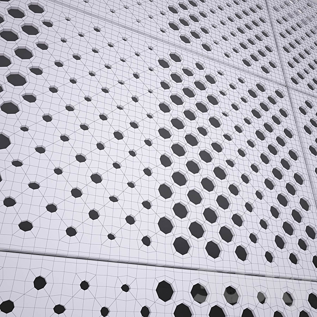 perforated metal panel N23 3DS Max Model - thumbnail 2