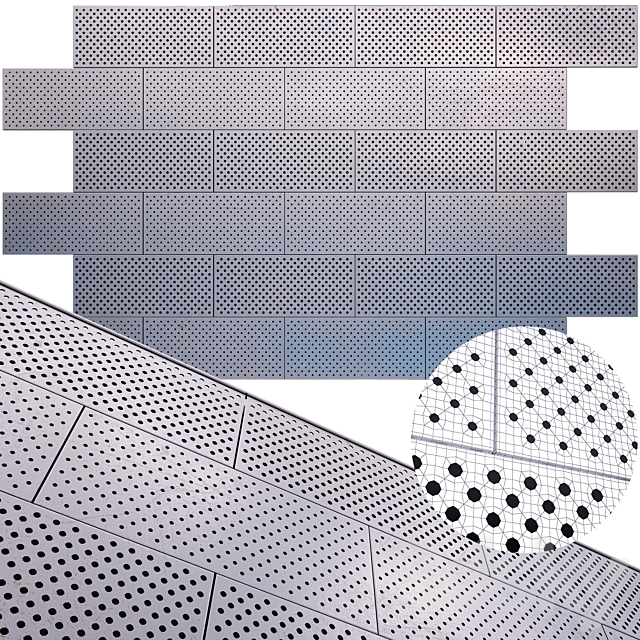 perforated metal panel N25 3DSMax File - thumbnail 1