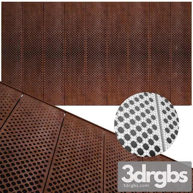 Perforated metal panel n27 3dsmax Download - thumbnail 1