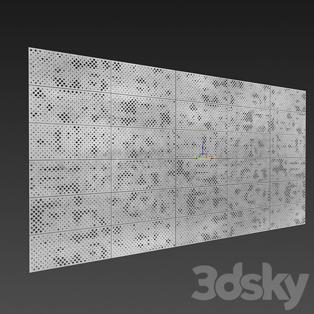 perforated metal panel N4 3DS Max Model - thumbnail 3