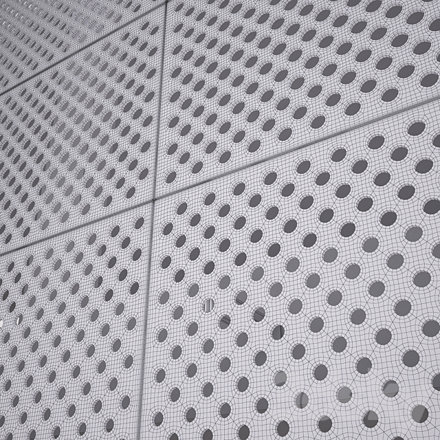 perforated metal panel N6 3ds Max - thumbnail 2