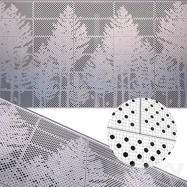 perforated panel 28 3ds Max - thumbnail 1