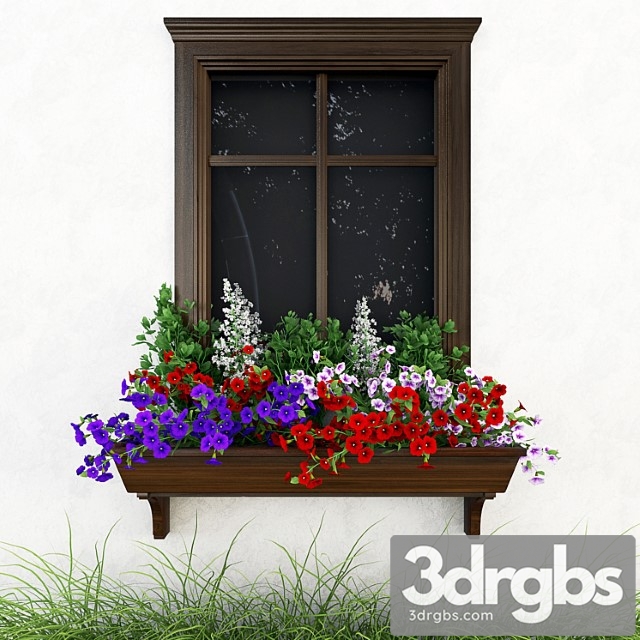 Petunia on the window 3dsmax Download - thumbnail 1