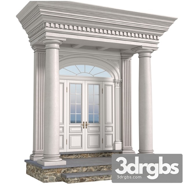 Porch With Columns Entrance Group 2 3dsmax Download - thumbnail 1