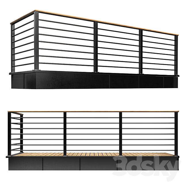 Railing 03 3DS Max Model - thumbnail 2