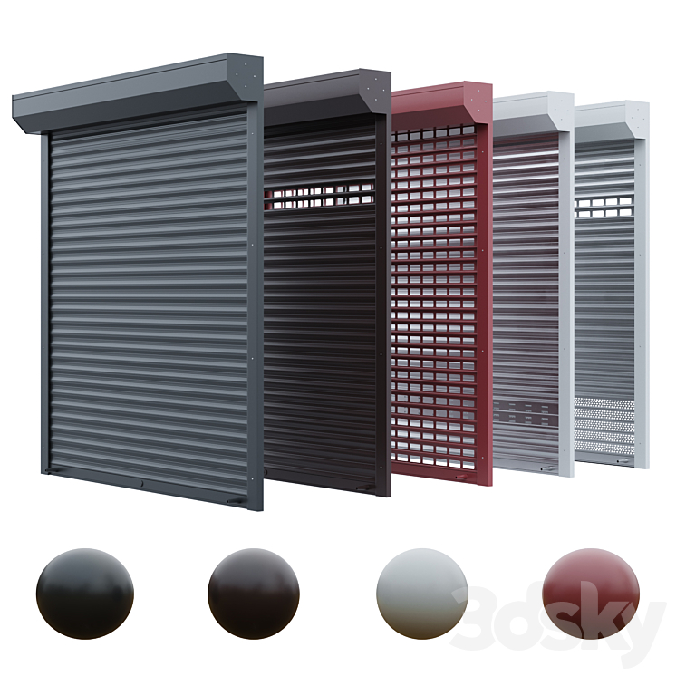 Roller shutter for garage 3DS Max - thumbnail 1