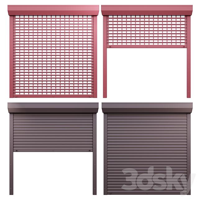 Roller shutter for garage 3ds Max - thumbnail 3