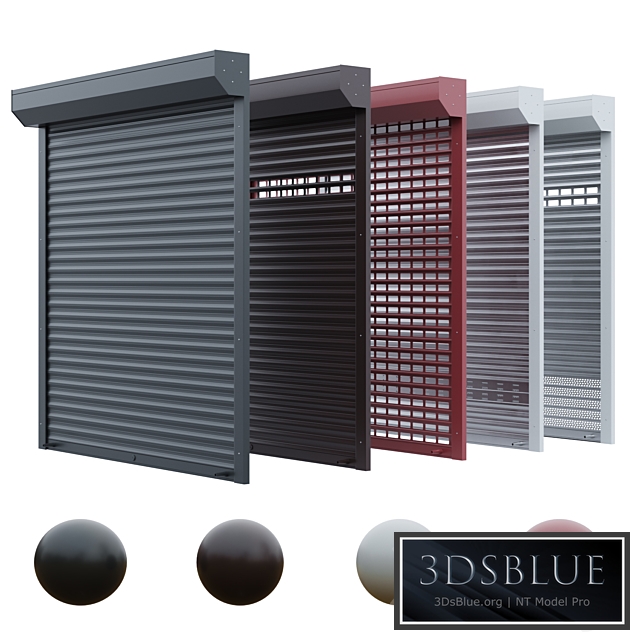 Roller shutter for garage 3DS Max - thumbnail 3