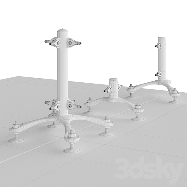 SADEV spider system for glass panels 3ds Max - thumbnail 3