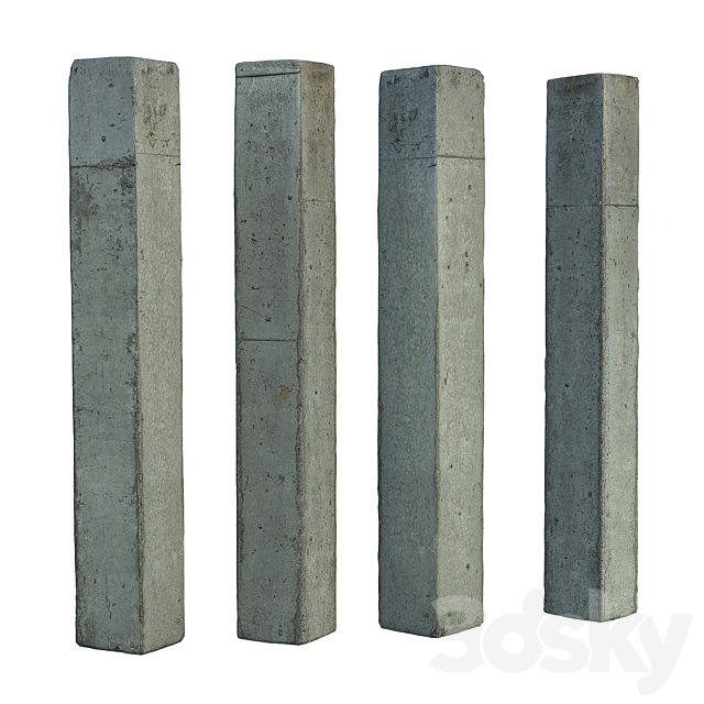 Set of concrete structures 3DS Max Model - thumbnail 2