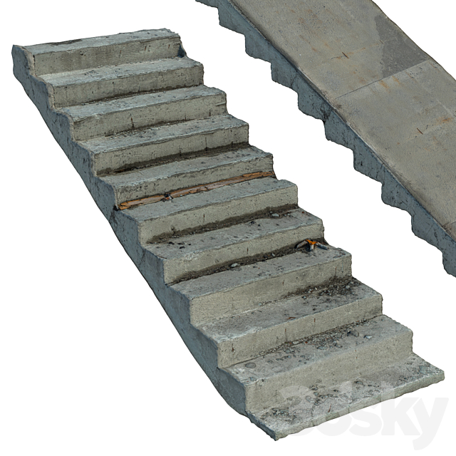 Set of concrete structures 3DS Max Model - thumbnail 3