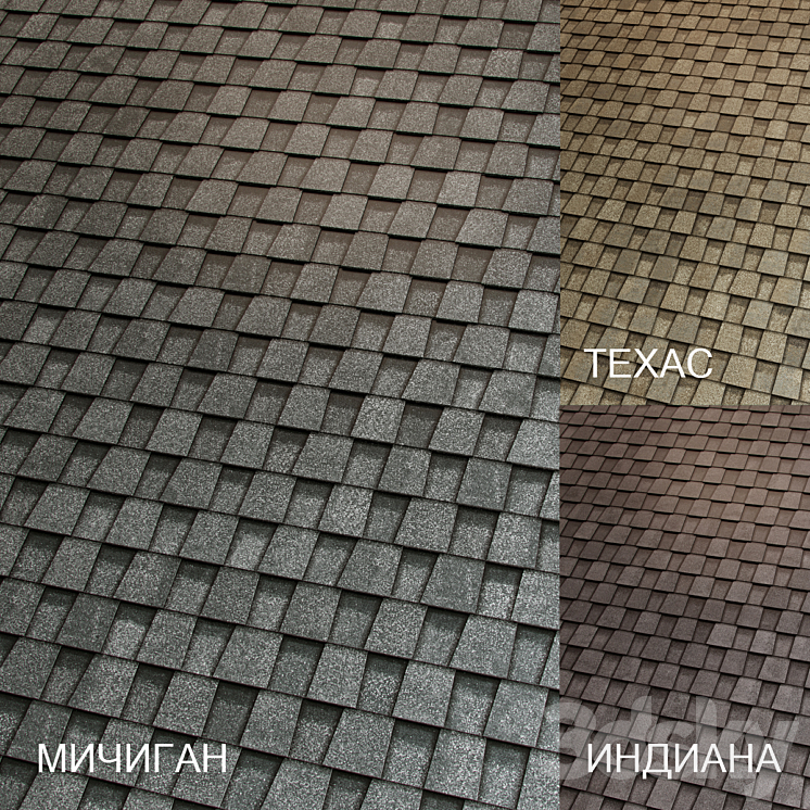 Shingles SHINGLAS (Country 02) TECHNONICOL 3DS Max - thumbnail 1