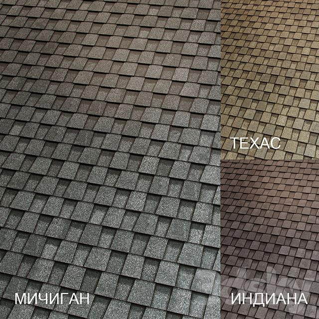 Shingles SHINGLAS (Country 02) TECHNONICOL 3DSMax File - thumbnail 1