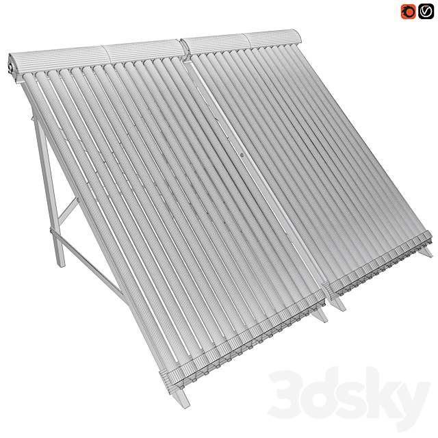 Solar Collector Panel SCH-30 3DS Max Model - thumbnail 2