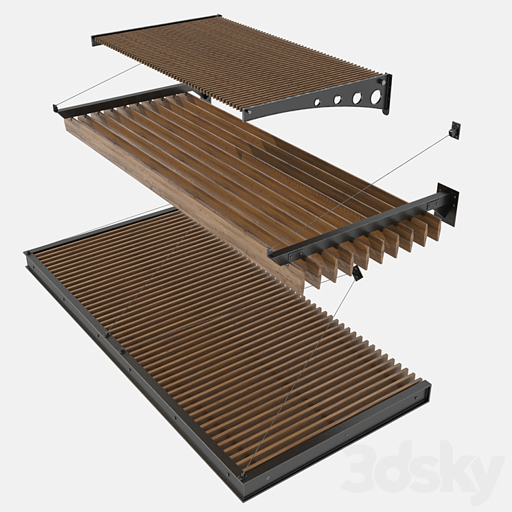 Steel canopy 3DS Max - thumbnail 2